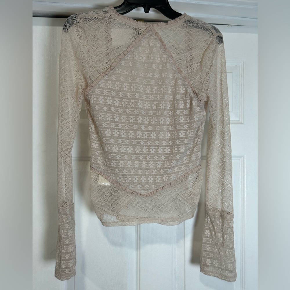 Free People Cream Lace Blouse - Picture 3 of 7